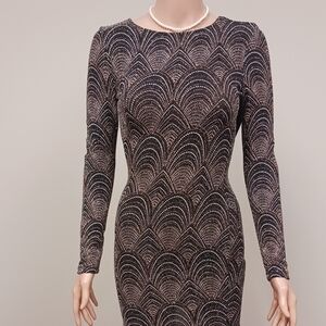 Iris Dress Womens S Bodycon Black Mini Glitter Sparkly Dress